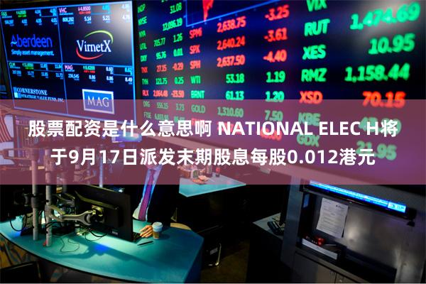 股票配资是什么意思啊 NATIONAL ELEC H将于9月17日派发末期股息每股0.012港元